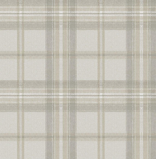 Seabrook Herringbone Plaid Frosted Calcutta Wallpaper