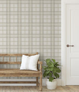 Seabrook Herringbone Plaid Frosted Calcutta Wallpaper