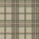 Seabrook Herringbone Plaid Clay & Sage Wallpaper