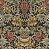 Seabrook Acanthus Floral Cameo Espresso Wallpaper