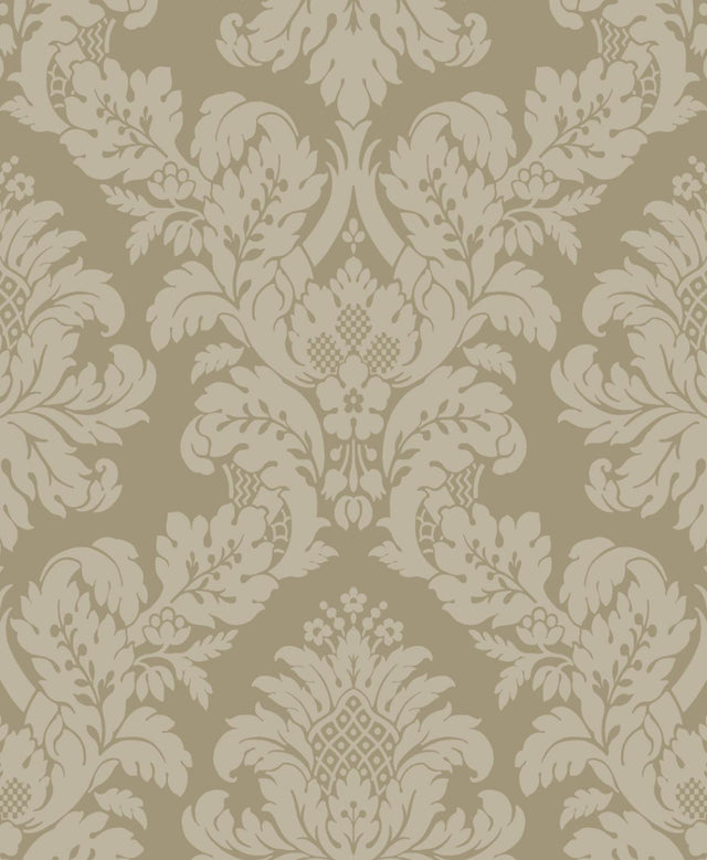 Seabrook Charnay Damask Metallic Champagne & Glitter Wallpaper