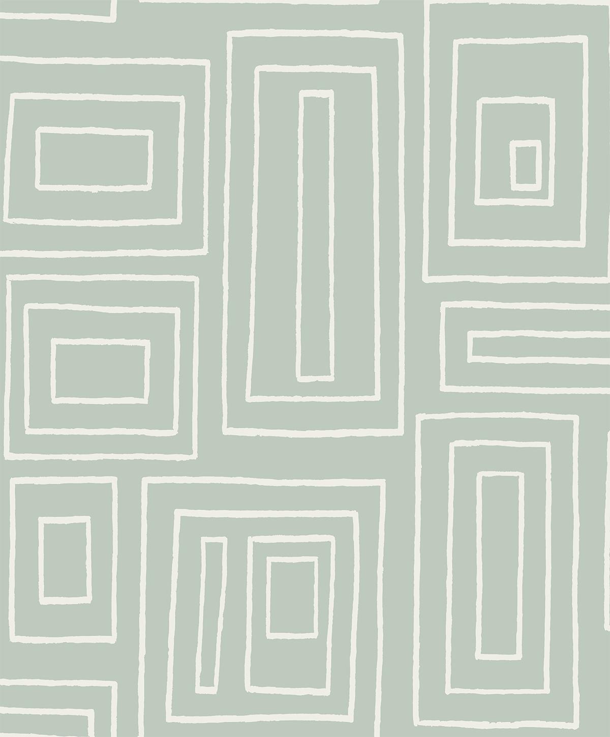 Seabrook Rectangle Geo Aloe Green Wallpaper