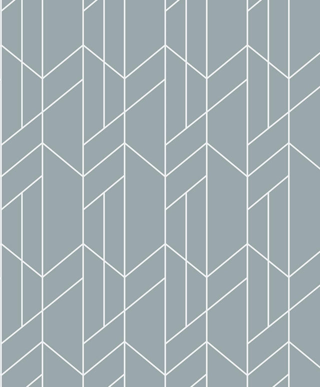Seabrook Geometry Light Blue Wallpaper