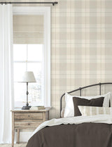 Seabrook Lenox Hill Plaid Neutral Wallpaper