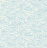 Seabrook Bayside Waves Sky Blue Wallpaper