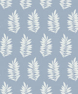Seabrook Pinnate Leaf Silhouette Blue Mist Wallpaper