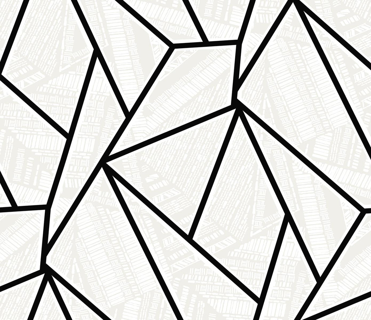 Seabrook Vector Geo Ebony & Morning Fog Wallpaper