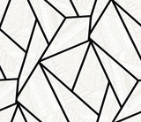 Seabrook Vector Geo Ebony & Morning Fog Wallpaper