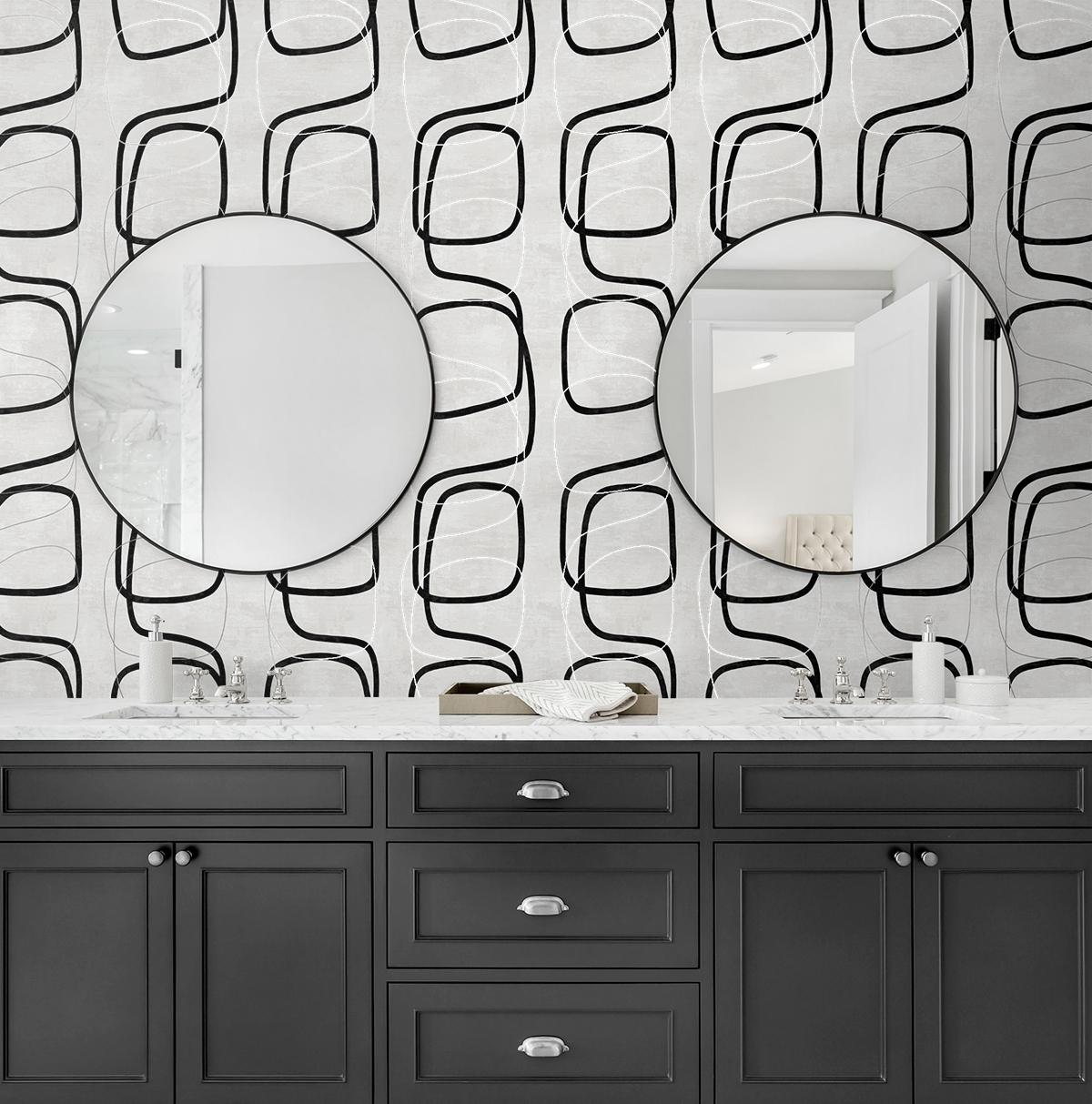 Seabrook Forcella Geo Contrast Wallpaper