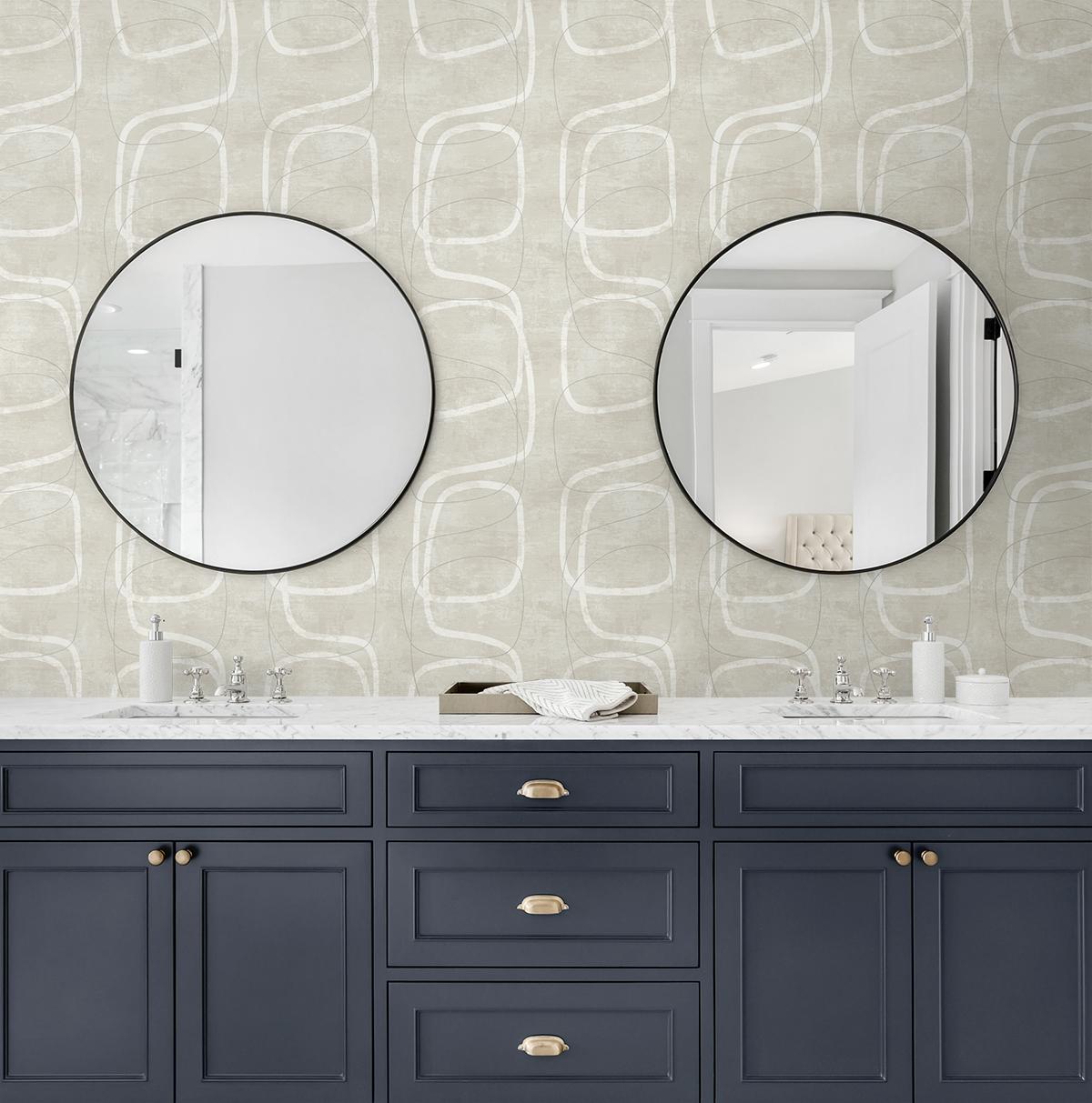 Seabrook Forcella Geo Neutral Wallpaper