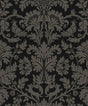 Seabrook Ansel Damask Ebony & Pavestone Wallpaper