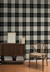 Seabrook Altarinda Plaid Blacksmith & Red Wallpaper