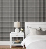 Seabrook Calverlay Plaid Stoneware Wallpaper