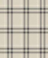 Seabrook Calverlay Plaid Linen & Ebony Wallpaper