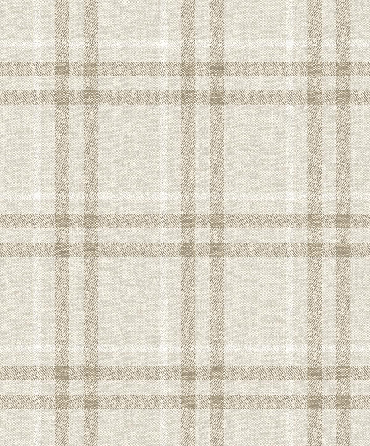 Seabrook Calverlay Plaid French Vanilla Wallpaper