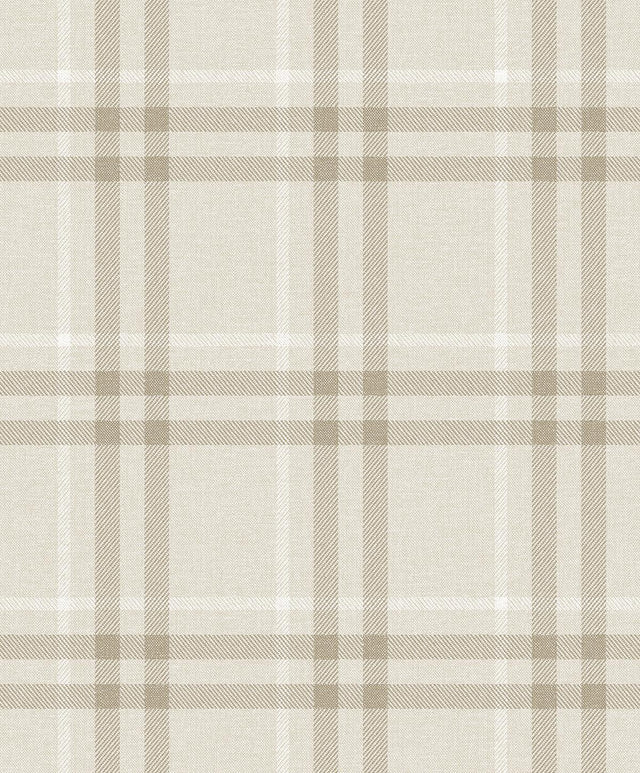 Seabrook Calverlay Plaid French Vanilla Wallpaper