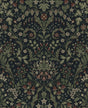 Seabrook Filigree Floral Midnight Blue & Sage Wallpaper