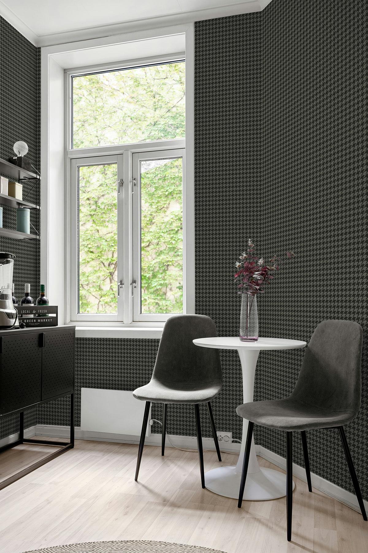 Seabrook Tailor Houndstooth Stoneware Wallpaper