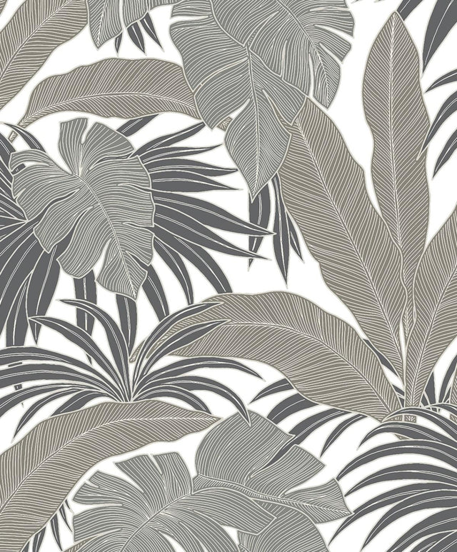 Seabrook Laguna Leaf Pavestone Wallpaper