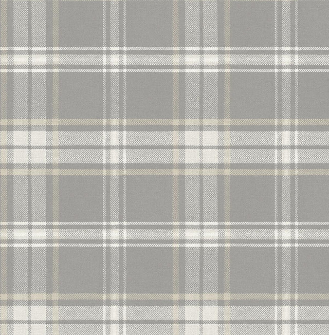 Seabrook Sennehill Plaid Daydream Grey Wallpaper
