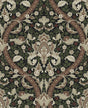 Seabrook Acanthus Ogee Ebony & Clay Wallpaper