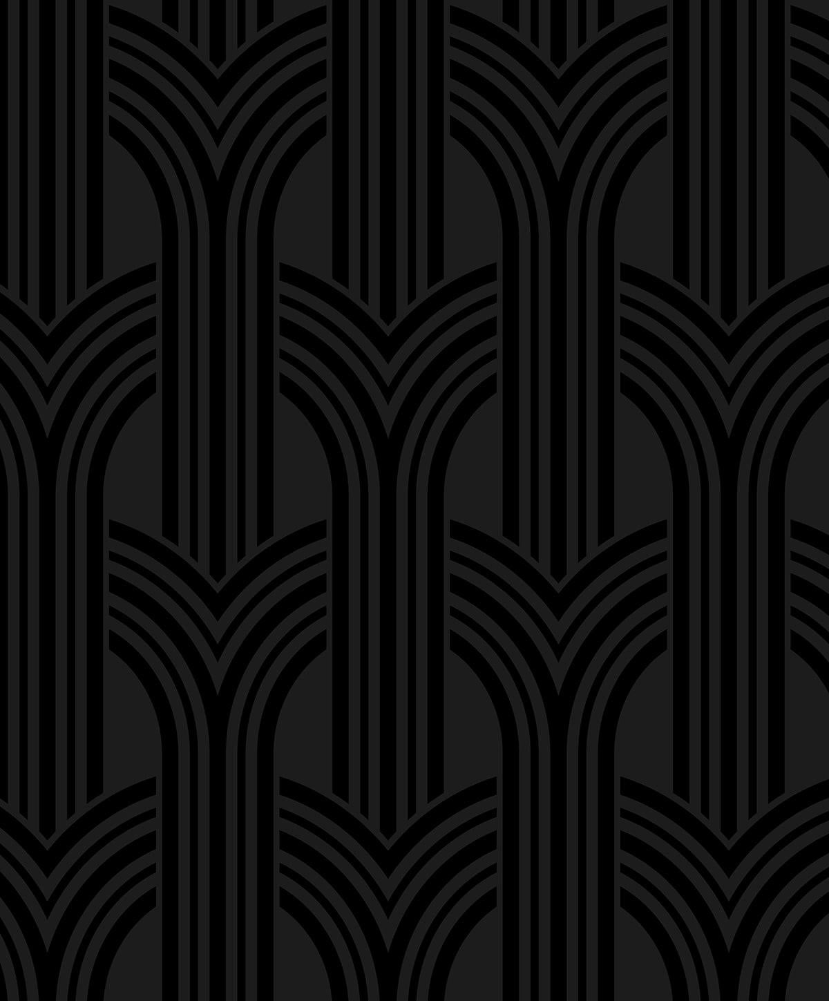 Seabrook Geometric Arches Onyx Wallpaper