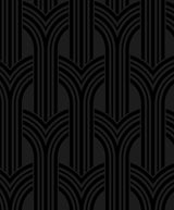Seabrook Geometric Arches Onyx Wallpaper