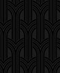 Seabrook Geometric Arches Onyx Wallpaper