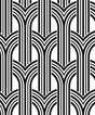 Seabrook Geometric Arches Ebony & Lace Wallpaper