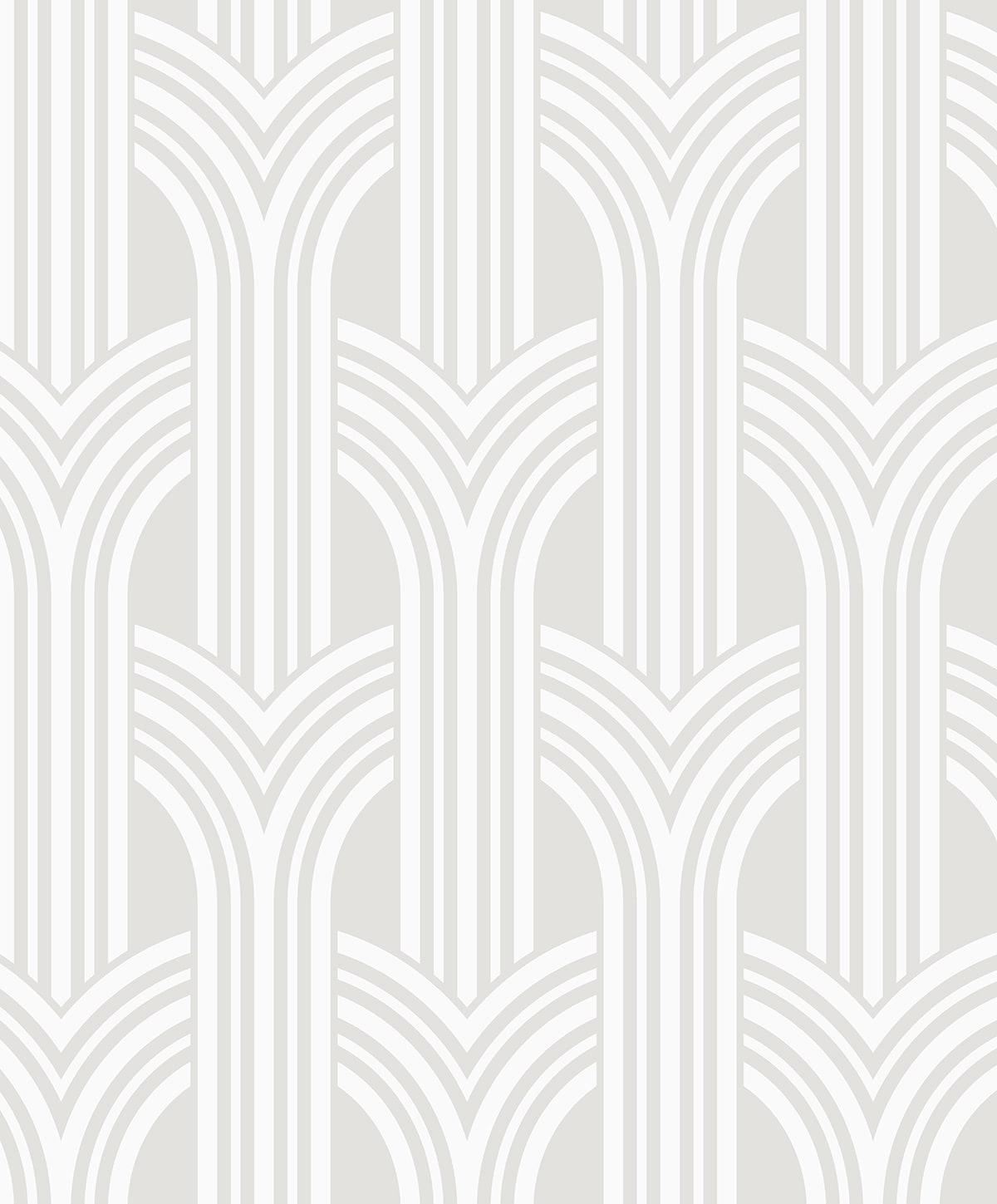 Seabrook Geometric Arches Pearl Wallpaper