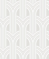 Seabrook Geometric Arches Pearl Wallpaper
