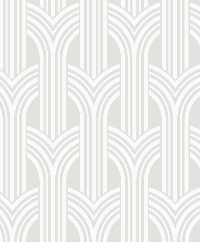 Seabrook Geometric Arches Pearl Wallpaper