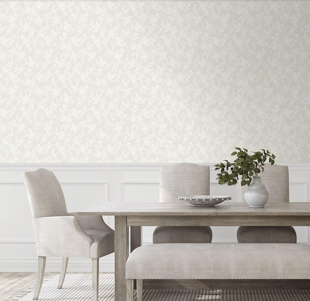 Seabrook Tonal Floral Neutral Wallpaper
