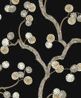Seabrook Woodland Whimsy Ebony & Gold Wallpaper