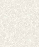 Seabrook Camellia Floral Metallic Pearl Wallpaper