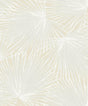 Seabrook Palmate Leaf Frond Pearl Wallpaper