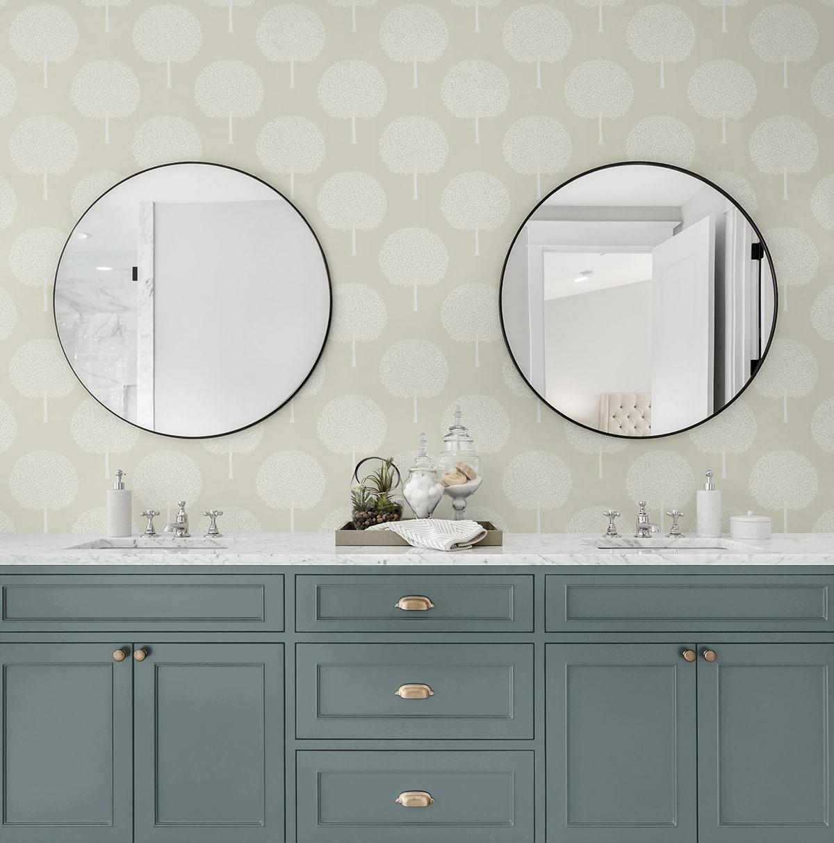 Seabrook Tree Orchard Sea Salt Wallpaper
