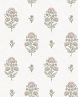 Seabrook Floral Spot Blush & Basil Wallpaper