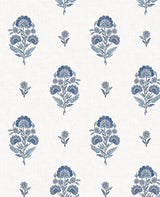 Seabrook Floral Spot Delft Blue Wallpaper