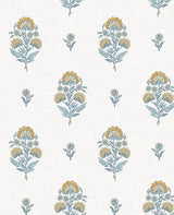 Seabrook Floral Spot Marigold & Seabreeze Wallpaper