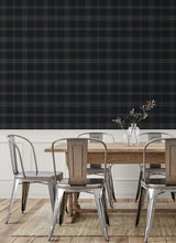 Seabrook Dellabrooke Plaid Dark Blue & Evergreen Wallpaper