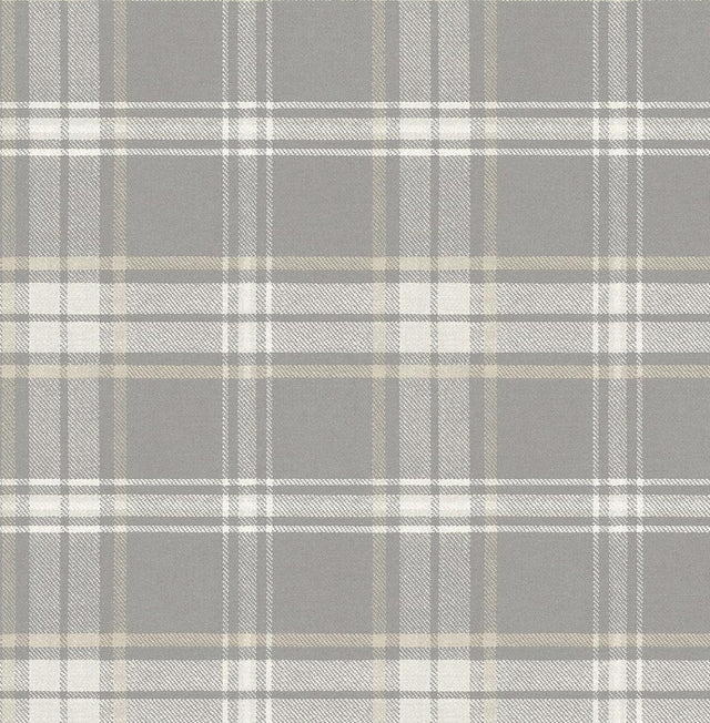 Seabrook Dellabrooke Plaid Daydream Grey Wallpaper
