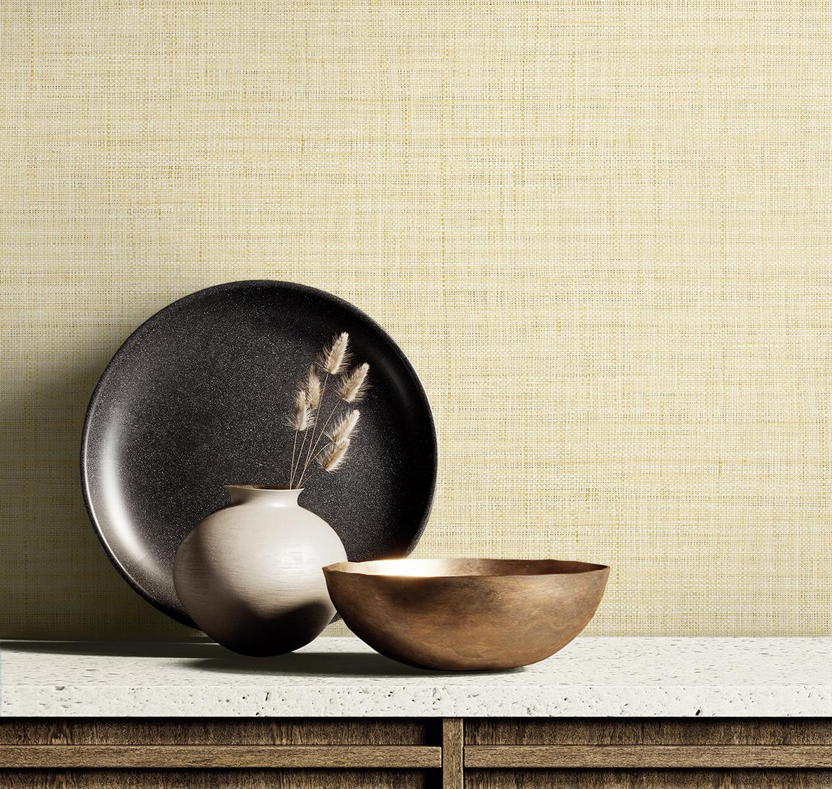 Seabrook Harvest Twine Tan Wallpaper