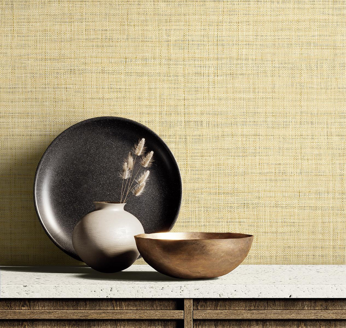 Seabrook Harvest Twine Honey Wallpaper