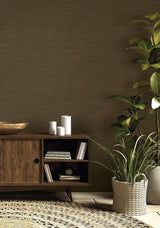 Seabrook Threaded Coffee Wallpaper