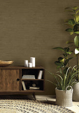 Seabrook Threaded Chocolate Wallpaper