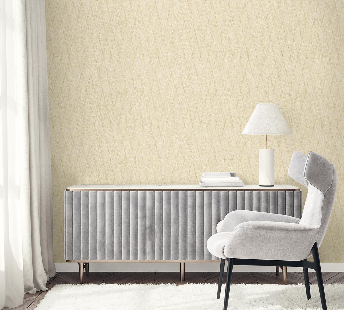 Seabrook Sun Woven Parchment Wallpaper