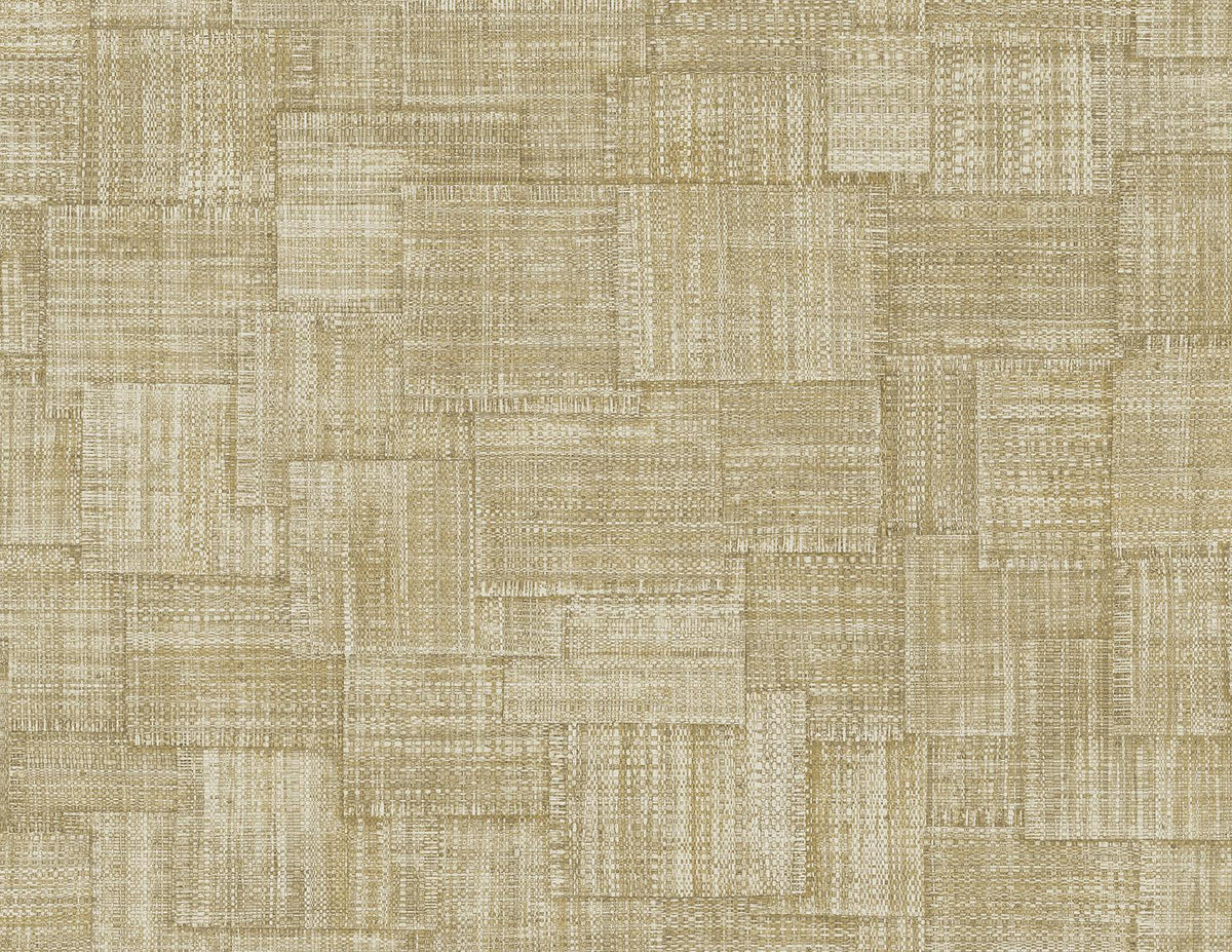 Seabrook Woven Blocks Dune Wallpaper