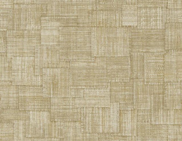 Seabrook Woven Blocks Dune Wallpaper