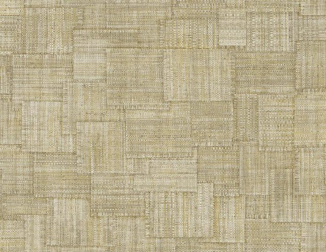 Seabrook Woven Blocks Beige Wallpaper